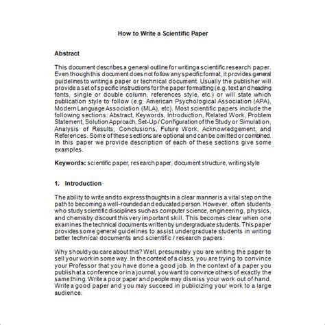 How To Write A Scientific Research Paper Outline