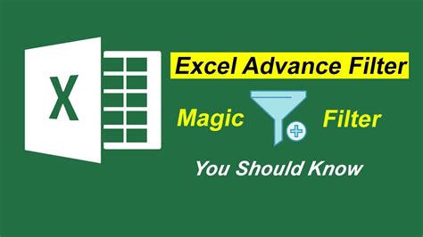 Excel Advance Filter Filter Multiple Columns And Criteria In Excel Youtube