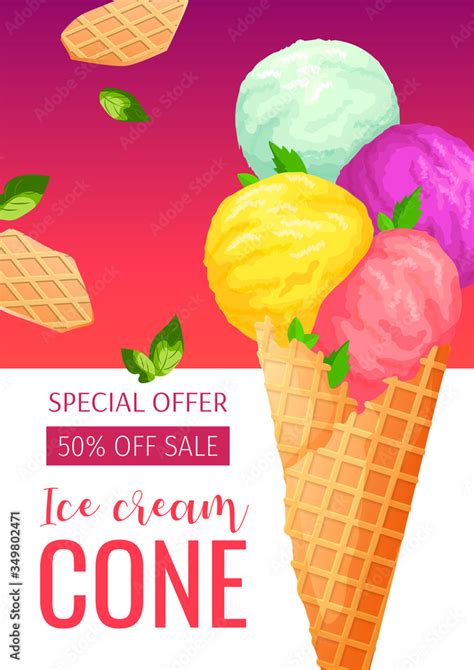 Flyer Design For Ice Cream Shop Or Parlor Sweet Products Dessert