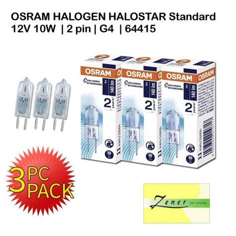 10W G4 Osram Halogen 12v 3Pcs Pack Zener Online DIY Store