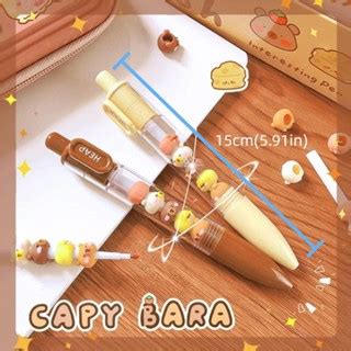 Caneta SKEC Cute Beads Pen Estética Kawaii Capybara Gel Escrita