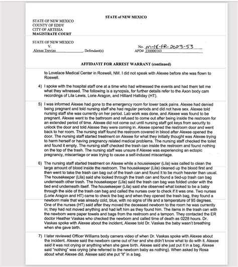 Affidavit For Arrest Warrant Ralexeetrevizo