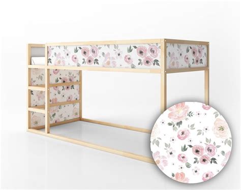 Ikea Kura Bed Floral Decals Flowers Sticker Furniture Decals Etsy