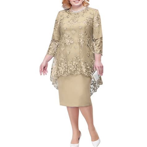 Fanxing 2025 Clearance 2 Pieces Dress Set for Women Plus Size Mother of
