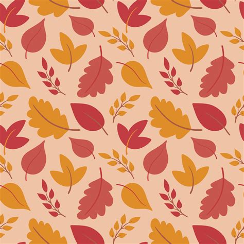 Cute Autumn Seamless Pattern Background With Colorful Falling Leaves