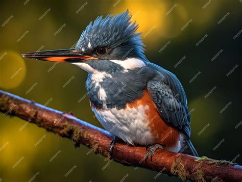 Premium AI Image | a belted kingfisher in nature Megaceryle alcyon