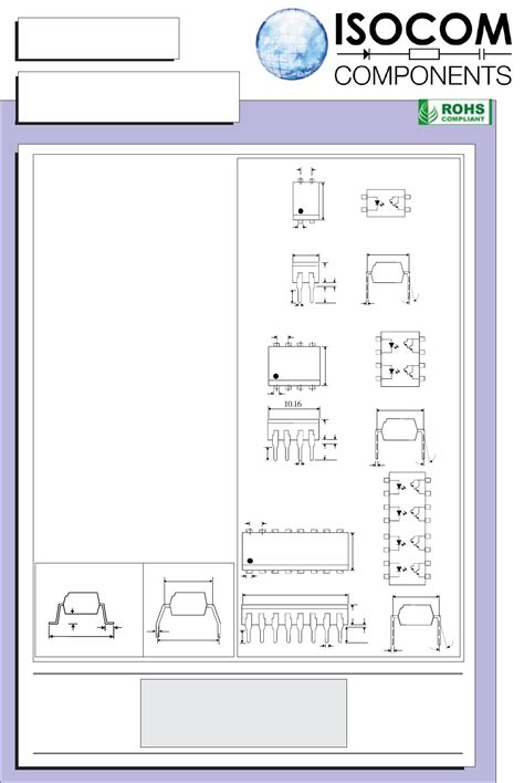 ISP815 X 825 X 845 X Datasheet By Isocom Components 2004 LTD