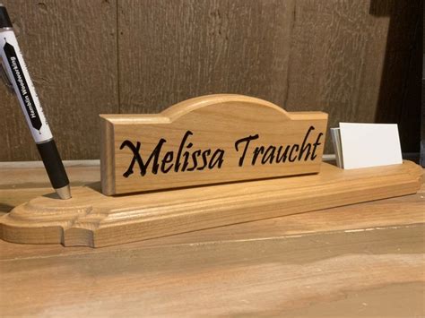 Desk Name Plate Custom Name Sign Personalized Wood Desk Name