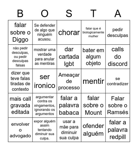 Bingo Do Raluca Bingo Card