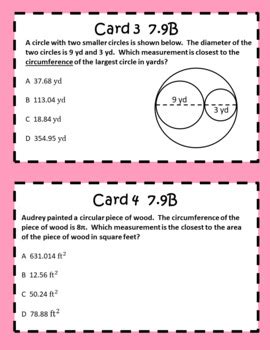 7th Grade STAAR EOC TEKS Aligned Task Cards 7 9 B C D And 7 11 C