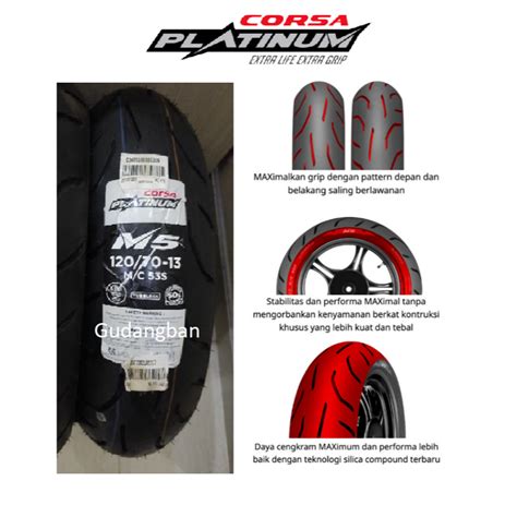 Jual BAN MOTOR CORSA TUBELESS 120 70 13 M5 PLATINUM NMAX Depan