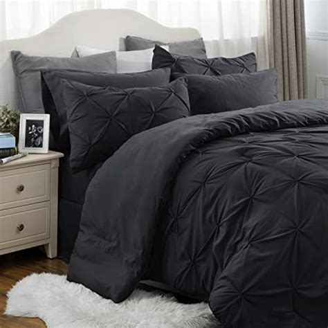 Bedsure Black King Size Comforter Set - Bedding Set King 7 Pieces ...