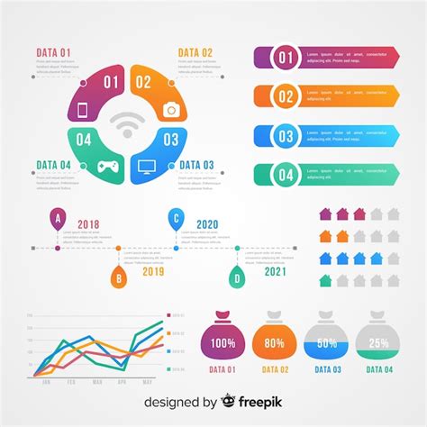 Sammlung Flache Infographic Elemente Kostenlose Vektor