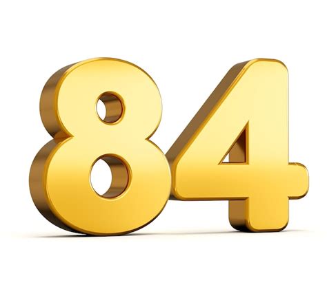 Premium Photo 3d Illustration Of Golden Number Eighty Four Or 84