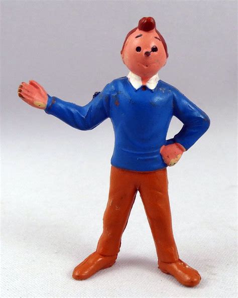 Tintin Figurine Plastique Esso France Belvision Tintin