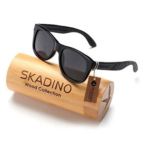 Skadino Wayfarer Bamboo Sunglasses With Polarized Lenseshandmade Floating Wood Shades For