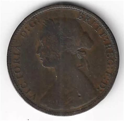 Queen Victoria Bun Head Half Penny D Victorian British Coin