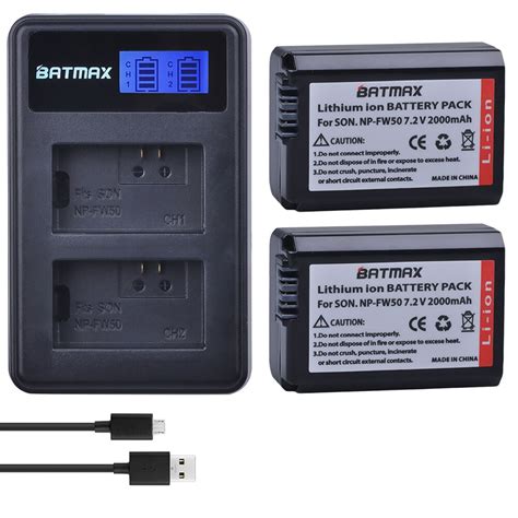 Bater A De C Mara NP FW50 NP FW50 De 2000mAh LCD USB Cargador Dual Para