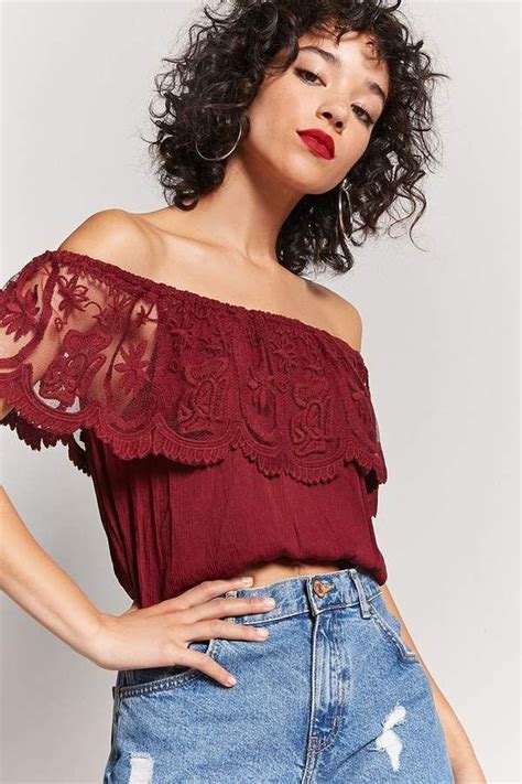 Forever Lace Off The Shoulder Top Tops Ootd Fashion Clothes Design