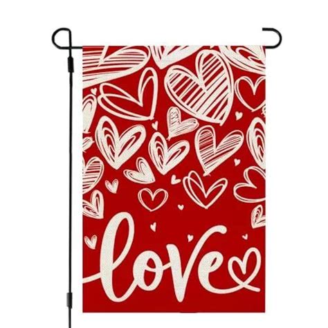 Valentines Day Love Garden Flag X Inch Double Sided For Outside Red