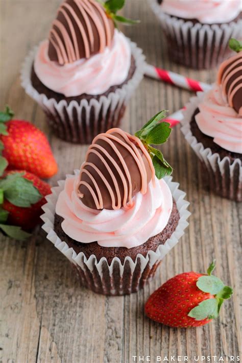 Chocolate Covered Strawberry Cupcakes The Baker Upstairs