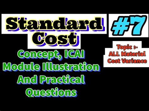 Standard Cost Ca Inter Icai Module Illustration Practical