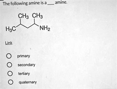 Solved The Following Amine Is A Amine Ch Ch H C Nh Link Primary