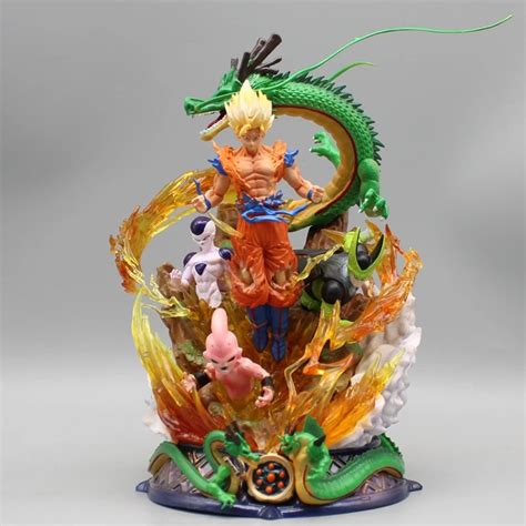 Estátua Diorama Goku Super Saiyajin Dragon Ball Z Anime Mangá 23cm