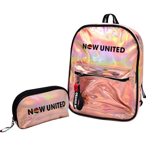 Kit mochila holográfica NU3275 E estojo necessaire prata now united