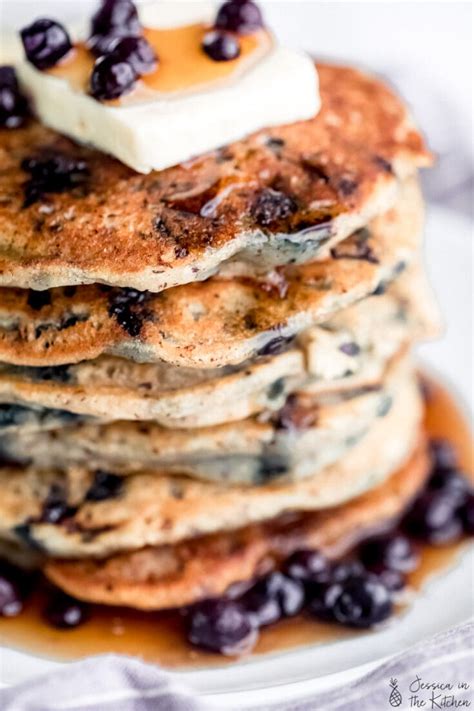 Easy Vegan Blueberry Pancakes Jessica In The Kitchen