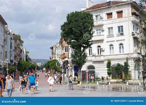 Pedestrian Boulevard In Varna Bulgaria Editorial Stock Image Image