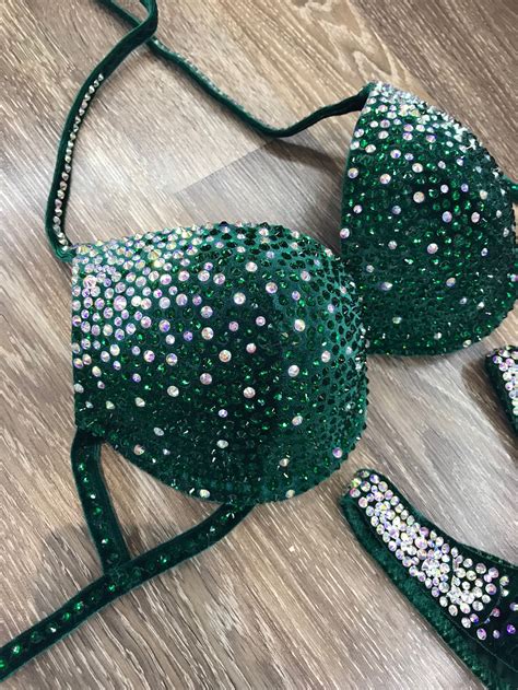 Competition Bikini Set Rhinestone Fitness Npc Ifbb Etsy