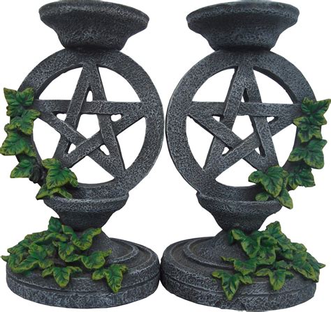 Amazon Nemesis Now Wiccan Pentagram Candlesticks Set Of Two Candle