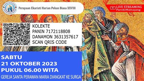 Perayaan Ekaristi Harian Pekan Biasa Xxviii Sabtu Oktober