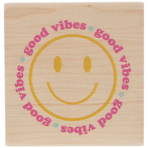 Good Vibes Smiley Face Rubber Stamp Hobby Lobby 2244747