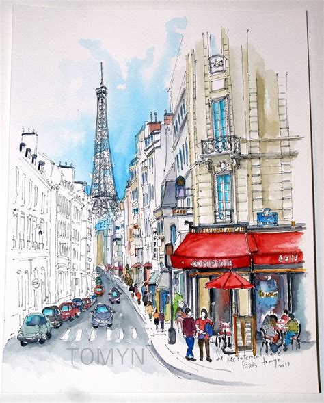 NEW Le Recrutement Cafe Paris Eiffel Tower Paris Wall Art Etsy