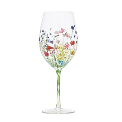 ART ARTIFACT Wildflower Wine Glasses Set Of 2 Stemmed Drinkware