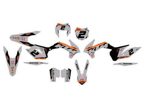 Kit déco KTM EXC EXC F 2014 2016 Race Gris Boutique Kit Déco Moto