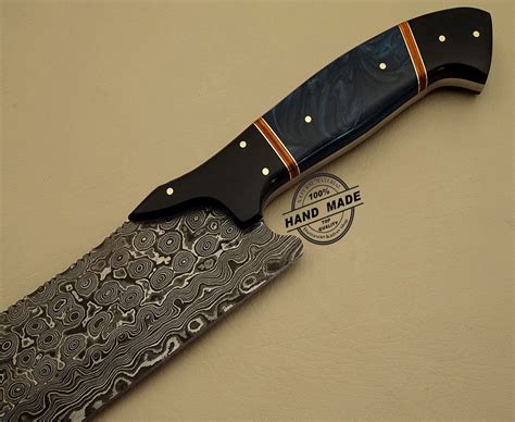 Damascus Kitchen Knife Custom Handmade Damascus Steel Kitchen