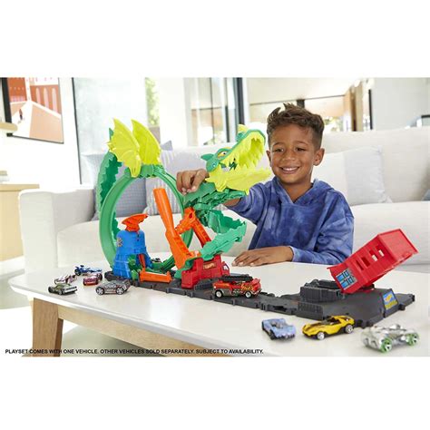 Pista Épica do Dragão Hot Wheels City Mattel HDP Sandra Presentes e Utilidades