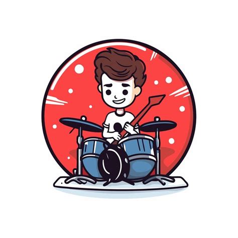 Premium Vector | Drummer boy cartoon mascot character vector icon illustration design