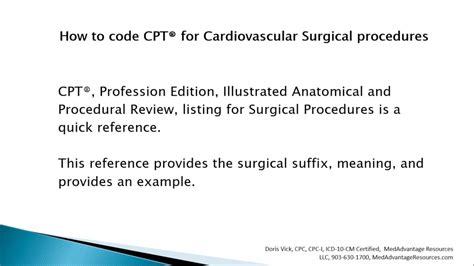 How To Code Cpt® For Cardiovascular Surgical Procedures Youtube