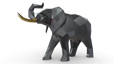 Low Poly Elephant Figure D Model By Lowpoly Print