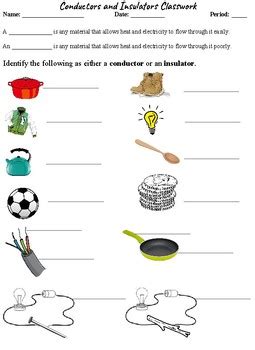 Conductors And Insulators Worksheet Th Grade Kid Worksheet Printable