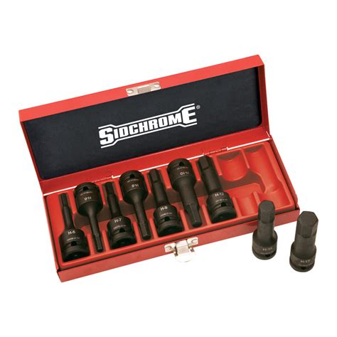 9 Piece 12”drive In Hex Impact Socket Set Af Sidchrome Tools And Tool Storage