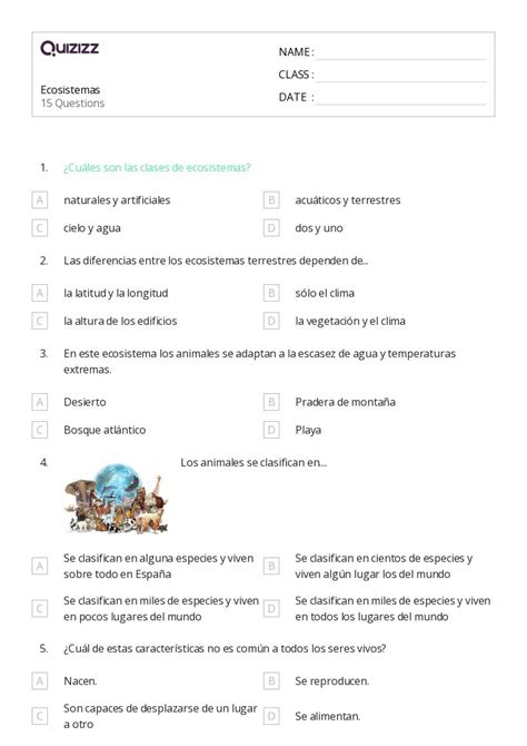 50 Ecosistemas Hojas De Trabajo Para Grado 3 En Quizizz Gratis E Imprimible