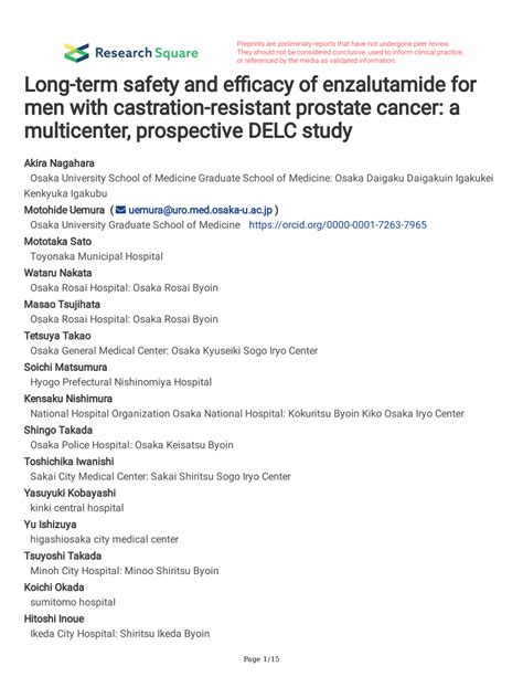 Pdf Long Term Safety And Efficacy Of Enzalutamide For Men With Castration Resistant Prostate