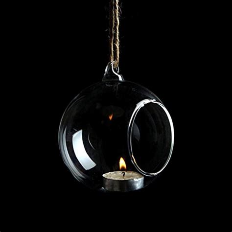 Freedi Hanging Glass Globe Tea Light Candle Holder Clear Terrarium Vase Home Decor Click On