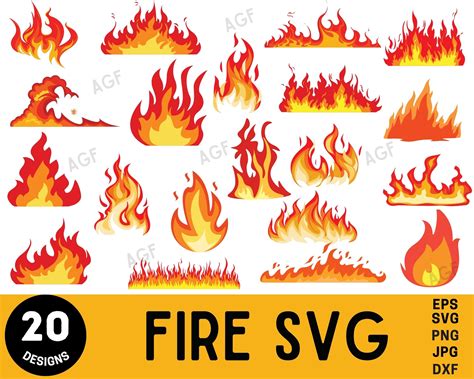 Fire SVG Bundle Fire Clipart Fire Svg Files Fire Flames - Etsy Australia