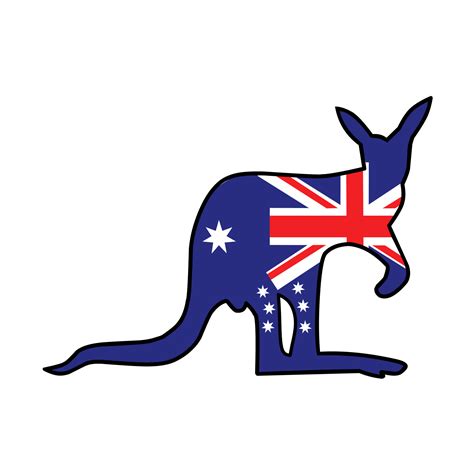 Illustration Vector Of Kangaroo With Australia Flag Texture Perfect For